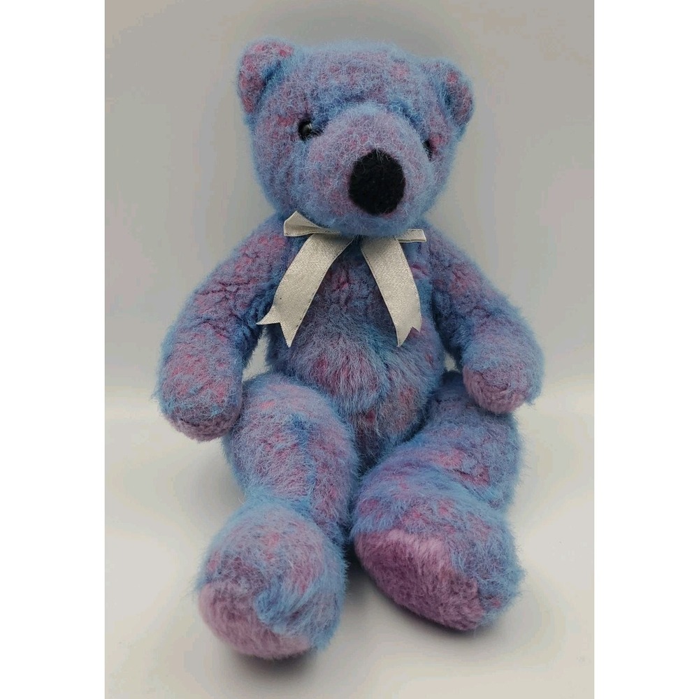 Vintage Retired Ty 1999 Purplebeary Stuffed Teddy Bear 14"